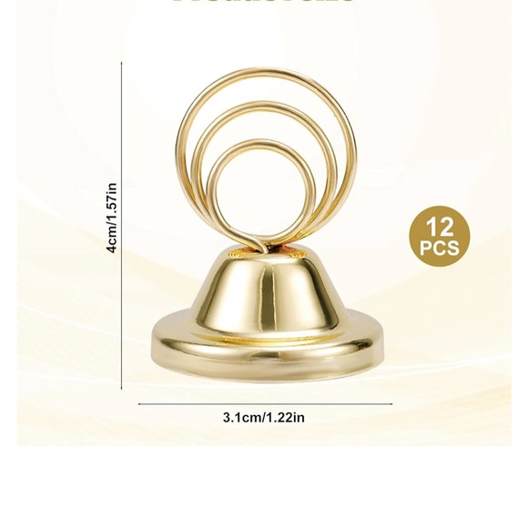 New 24 pcs Table Number Holders, Metal Finish Wire Picture Holders Place Card - Picture 3 of 8